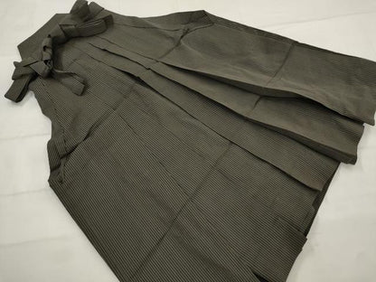 平和屋着物＊夏物　男性　馬乗り袴　縦絽　縞　正絹　逸品　AABL6187st