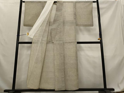平和屋着物＊夏物　小紋　絽紬　立涌文様　正絹　逸品　AABL6190st