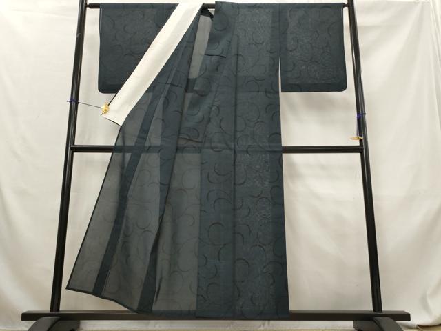 平和屋着物＊夏物　本場大島紬　夏大島　草葉文　150亀甲　正絹　逸品　AABL6191st