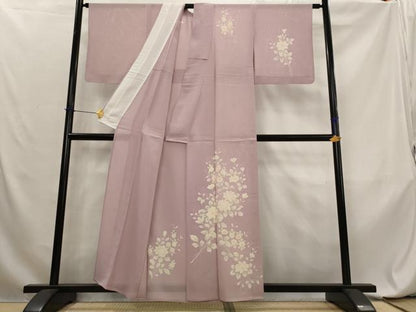 平和屋着物＊夏物　訪問着　絽　手描き　草花文　正絹　逸品　AABL6194st