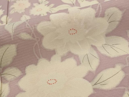 平和屋着物＊夏物　訪問着　絽　手描き　草花文　正絹　逸品　AABL6194st