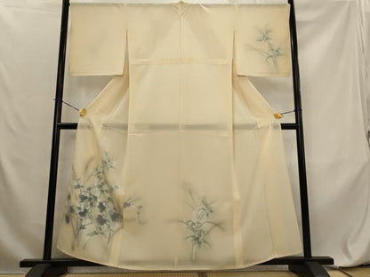 平和屋着物＊夏物　訪問着　絽　草花文　暈し染め　正絹　逸品　AABL6197st