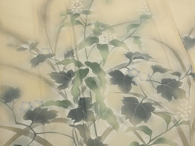 平和屋着物＊夏物　訪問着　絽　草花文　暈し染め　正絹　逸品　AABL6197st