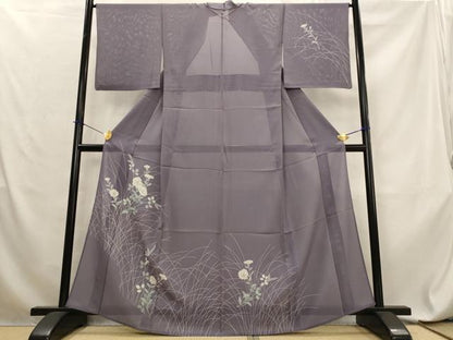 平和屋着物＊夏物　訪問着　絽　草花文　正絹　逸品　AABL6200st