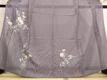 平和屋着物＊夏物　訪問着　絽　草花文　正絹　逸品　AABL6200st