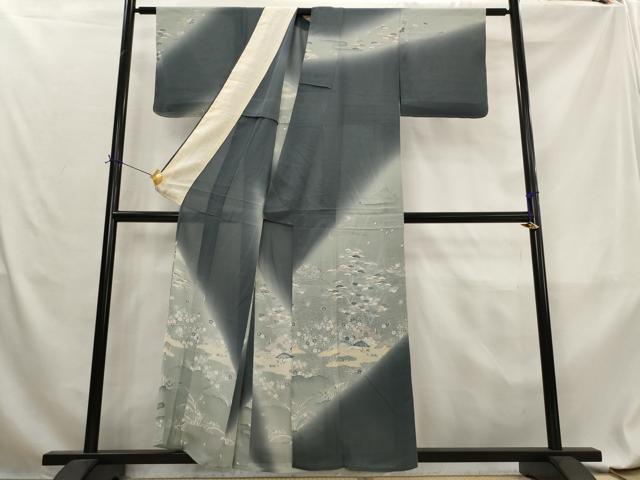 平和屋着物＊夏物　訪問着　松竹梅　暈し染め　正絹　逸品　AABL6202st
