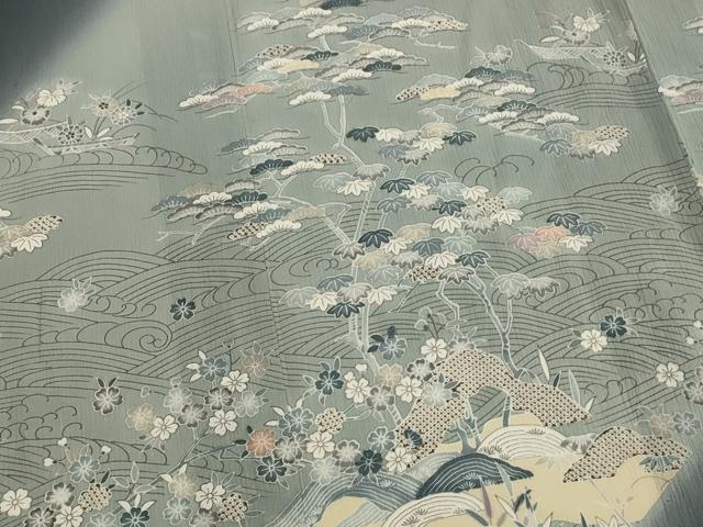 平和屋着物＊夏物　訪問着　松竹梅　暈し染め　正絹　逸品　AABL6202st