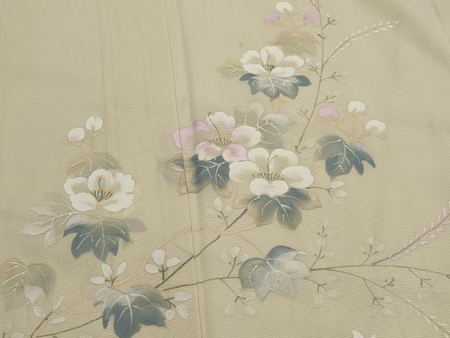 平和屋着物＊夏物　訪問着　絽　手描き　枝花文　正絹　逸品　AABL6203st