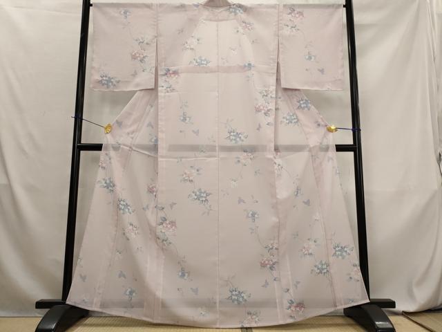 平和屋着物＊夏物　小紋　絽　紫陽花　洗える着物　未使用　AABL6204st