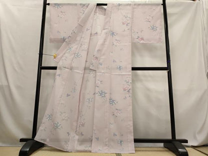 平和屋着物＊夏物　小紋　絽　紫陽花　洗える着物　未使用　AABL6204st