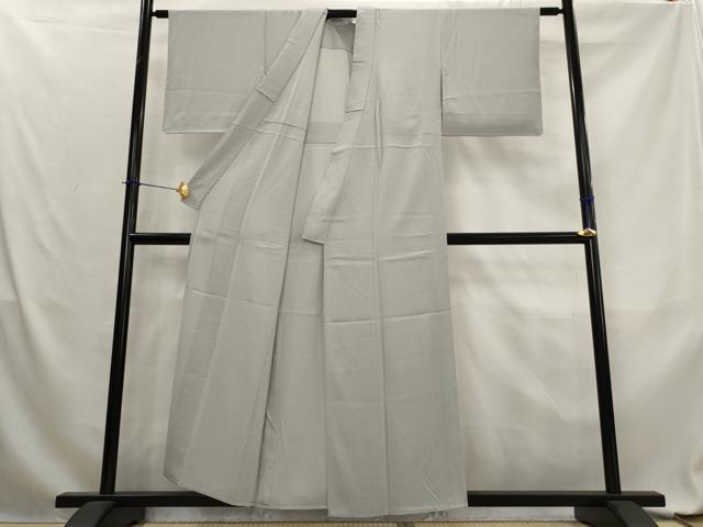 平和屋着物＊夏物　色無地　絽　灰青色　正絹　逸品　AABL6205st