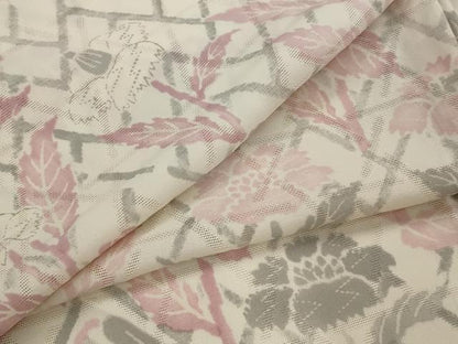 平和屋着物＊夏物　小紋　幾何学文紗　更紗花文　正絹　逸品　AABL6206st