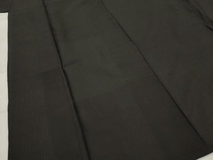 平和屋着物＊夏物　紗紬　黒色　正絹　逸品　AABL6207st