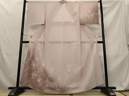 平和屋着物＊夏物　訪問着　絽　草花文　暈し染め　金銀彩　正絹　逸品　AABL6213st