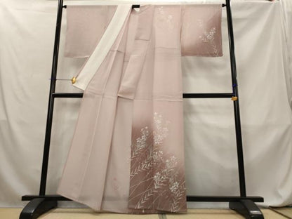 平和屋着物＊夏物　訪問着　絽　草花文　暈し染め　金銀彩　正絹　逸品　AABL6213st