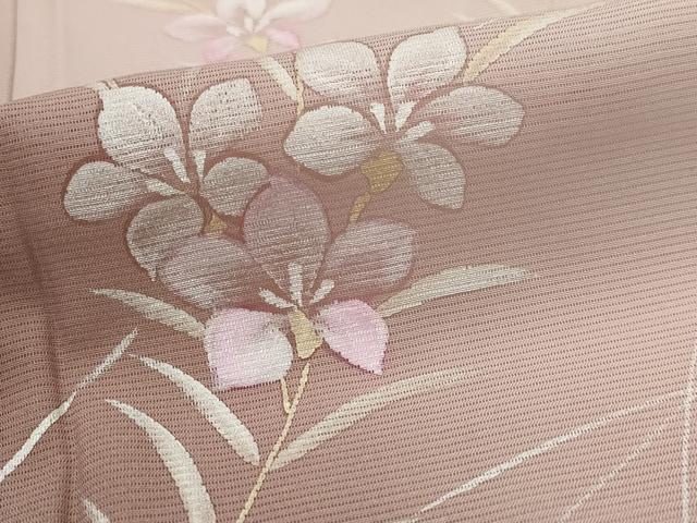 平和屋着物＊夏物　訪問着　絽　草花文　暈し染め　金銀彩　正絹　逸品　AABL6213st