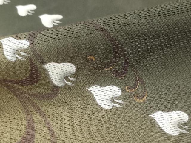 平和屋着物＊夏物　訪問着　絽　流水飛鳥文　暈し染め　金彩　正絹　逸品　AABL6215st