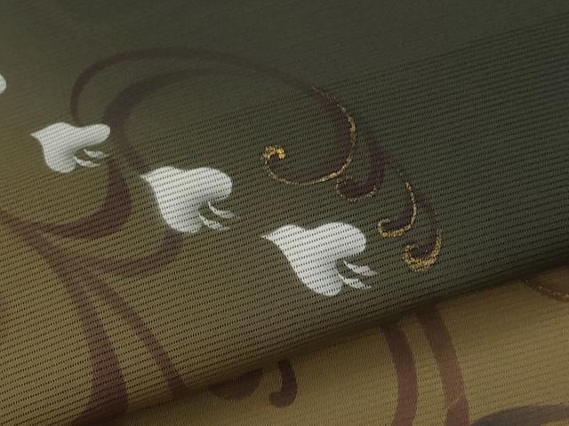 平和屋着物＊夏物　訪問着　絽　流水飛鳥文　暈し染め　金彩　正絹　逸品　AABL6215st