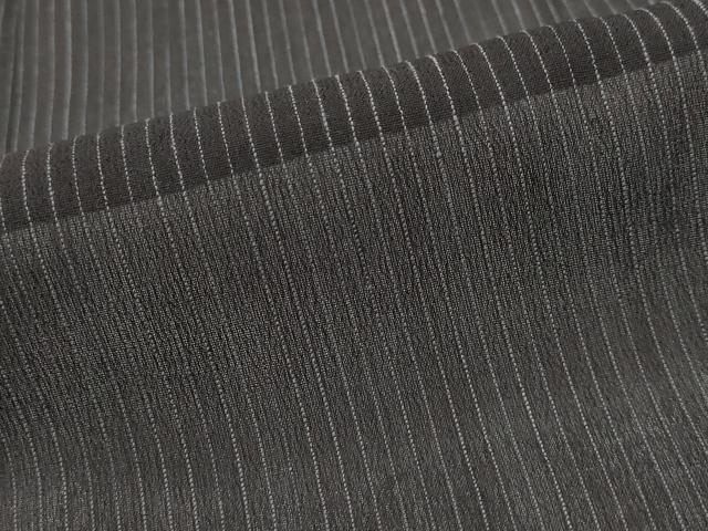 平和屋着物＊夏物　男性　紗紬　縞　黒地　正絹　逸品　AABL6223st