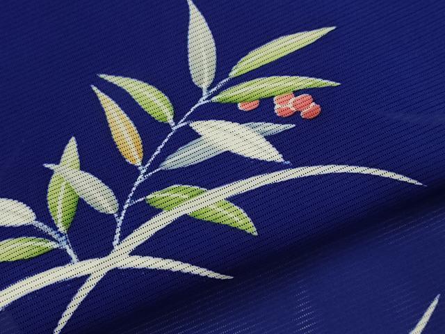 平和屋着物＊夏物　小紋　草葉文　正絹　逸品　未使用　AABL6227st