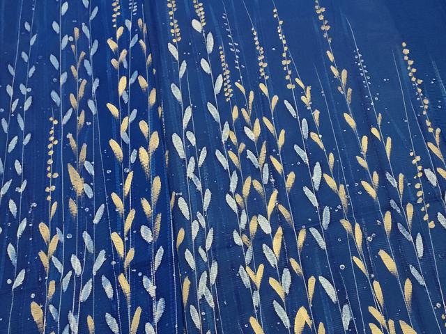 平和屋着物＊夏物　訪問着　絽　草葉文　金彩　正絹　逸品　AABL6231st
