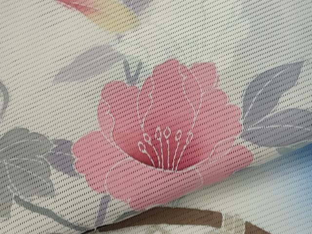 平和屋着物＊夏物　訪問着　絽　友禅　流水枝花文　暈し染め　正絹　逸品　AABL6240st