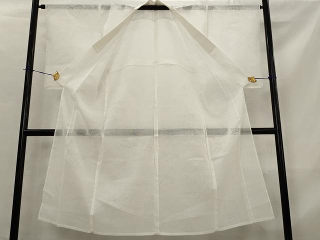 平和屋着物＊夏物　長襦袢　流水草花文紗　白　AABL6242st