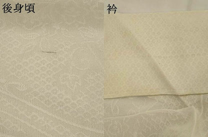 平和屋着物＊夏物　長襦袢　草花文紗　生成り色　AABL6243st