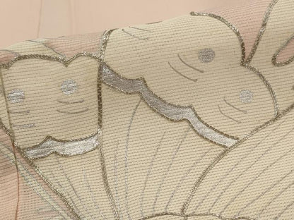 平和屋着物＊夏物　訪問着　絽　駒刺繍　雪芝舞蝶文　銀彩　正絹　逸品　AABL6247st