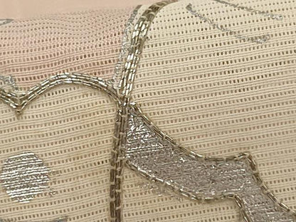 平和屋着物＊夏物　訪問着　絽　駒刺繍　雪芝舞蝶文　銀彩　正絹　逸品　AABL6247st
