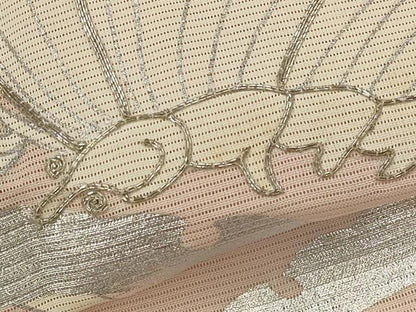 平和屋着物＊夏物　訪問着　絽　駒刺繍　雪芝舞蝶文　銀彩　正絹　逸品　AABL6247st