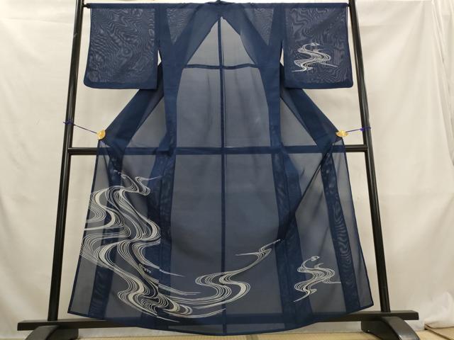 平和屋着物＊夏物　訪問着　絽　流水文　洗える着物　AABL6248st