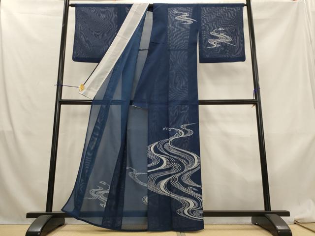 平和屋着物＊夏物　訪問着　絽　流水文　洗える着物　AABL6248st