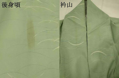 平和屋着物＊夏物　小紋　絽　芝草文　洗える着物　AABL6252st