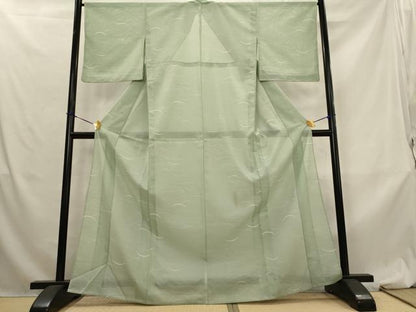 平和屋着物＊夏物　小紋　絽　芝草文　洗える着物　AABL6252st