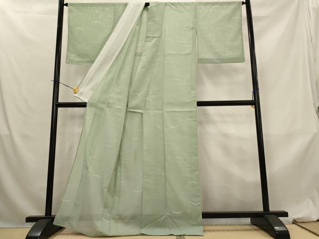 平和屋着物＊夏物　小紋　絽　芝草文　洗える着物　AABL6252st