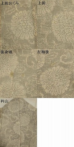 平和屋着物＊夏物　紗紬　花唐草文　正絹　逸品　AABL6256st