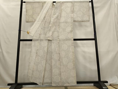 平和屋着物＊夏物　紗紬　花唐草文　正絹　逸品　AABL6256st