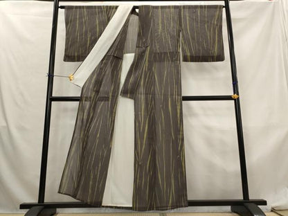 平和屋着物＊夏物　紗紬　竜巻絞り　幾何学文様　証紙付き　涼粋　正絹　逸品　AABL6261st