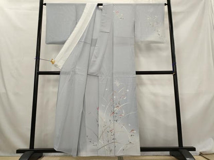 平和屋着物＊夏物　訪問着　絽　友禅　花蝶文　暈し染め　正絹　逸品　AABL6268st