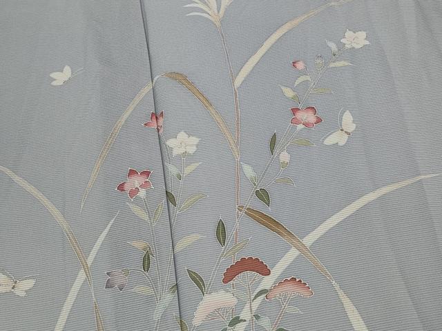 平和屋着物＊夏物　訪問着　絽　友禅　花蝶文　暈し染め　正絹　逸品　AABL6268st