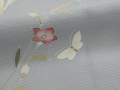 平和屋着物＊夏物　訪問着　絽　友禅　花蝶文　暈し染め　正絹　逸品　AABL6268st