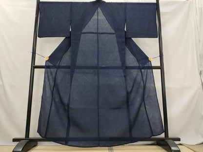 平和屋着物＊夏物　小紋　ちぢみ織　草葉文　AABL6273st