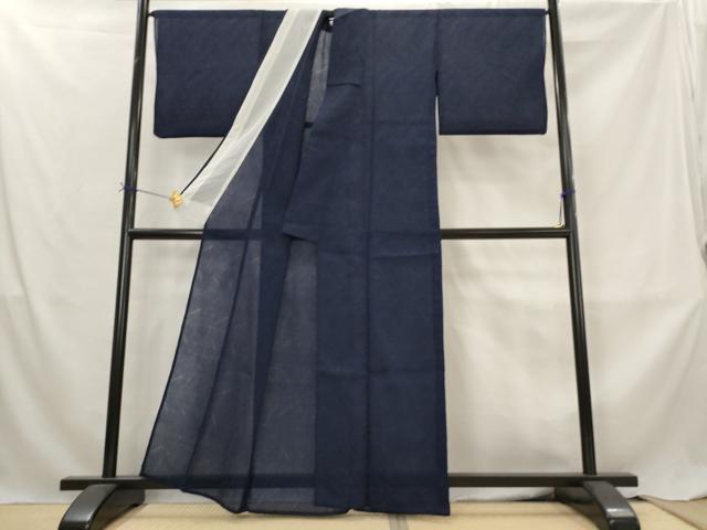 平和屋着物＊夏物　小紋　ちぢみ織　草葉文　AABL6273st