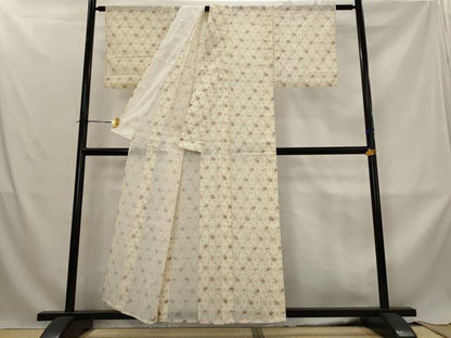 平和屋着物＊夏物　小紋　紗　亀甲花文　AABL6277st