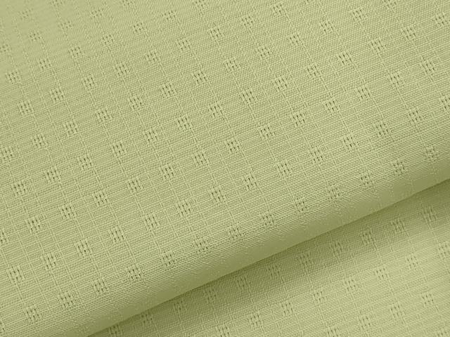 平和屋着物＊夏物　色無地　格子文紗　若葉色　ロング丈　洗える着物　AABL6283st