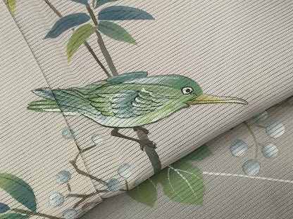 平和屋着物＊夏物　訪問着　絽　手描き　休み鳥　暈し染め　正絹　逸品　AABL6285st