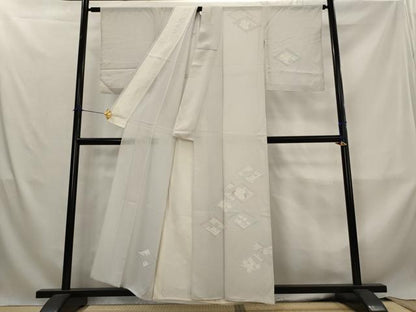 平和屋着物＊夏物　訪問着　絽　花菱文　正絹　逸品　AABL6286st