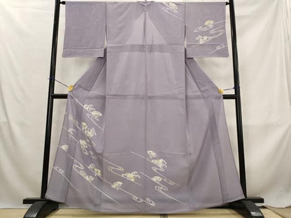 平和屋着物＊夏物　訪問着　絽　流水扇面花文　正絹　逸品　AABL6287st