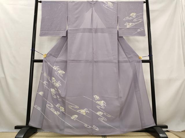 平和屋着物＊夏物　訪問着　絽　流水扇面花文　正絹　逸品　AABL6287st